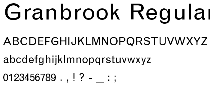 Granbrook Regular font